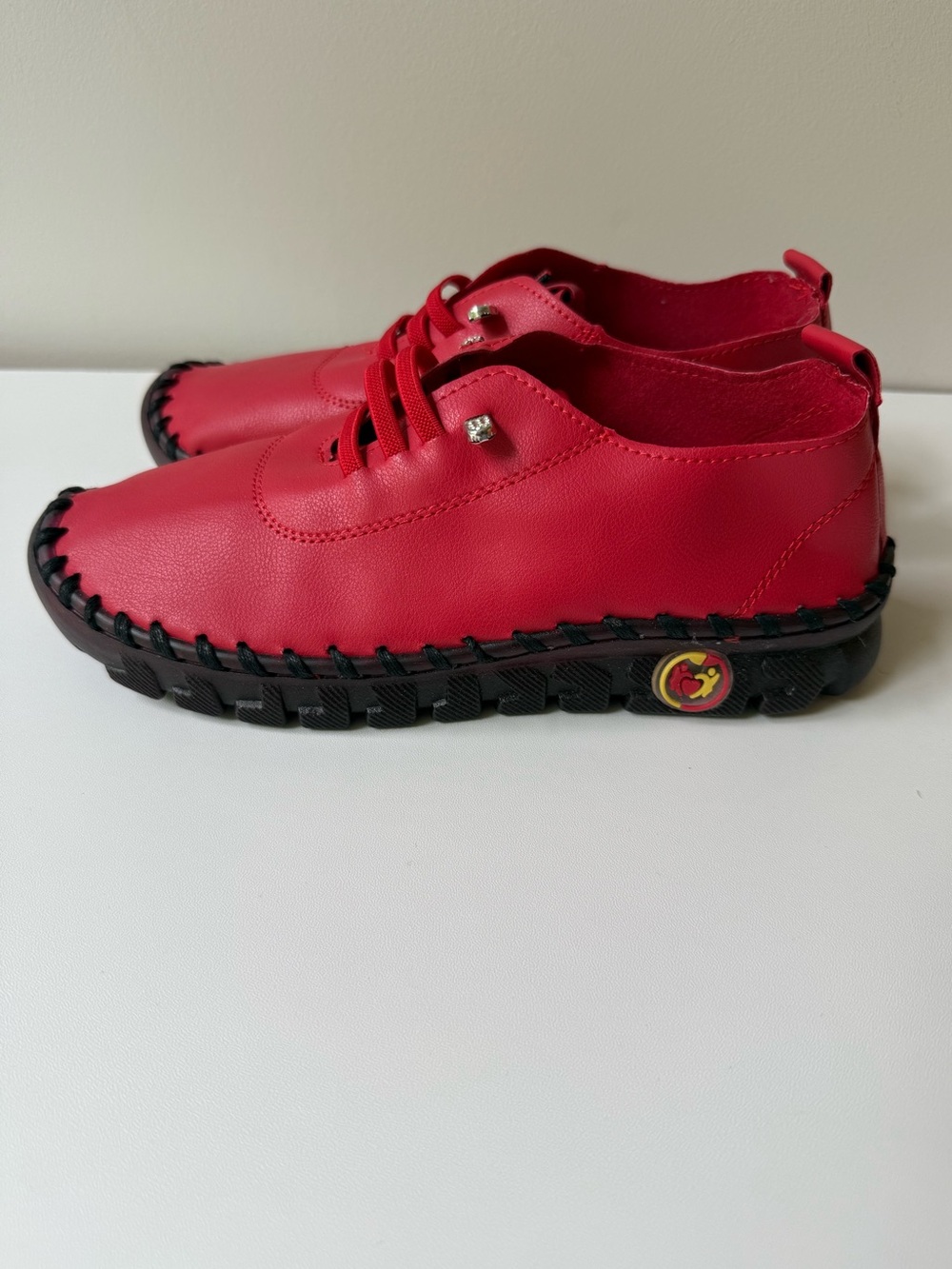 Women’s Casual Athletic Lace-Up Shoes in Red - Picture 1 of 5
